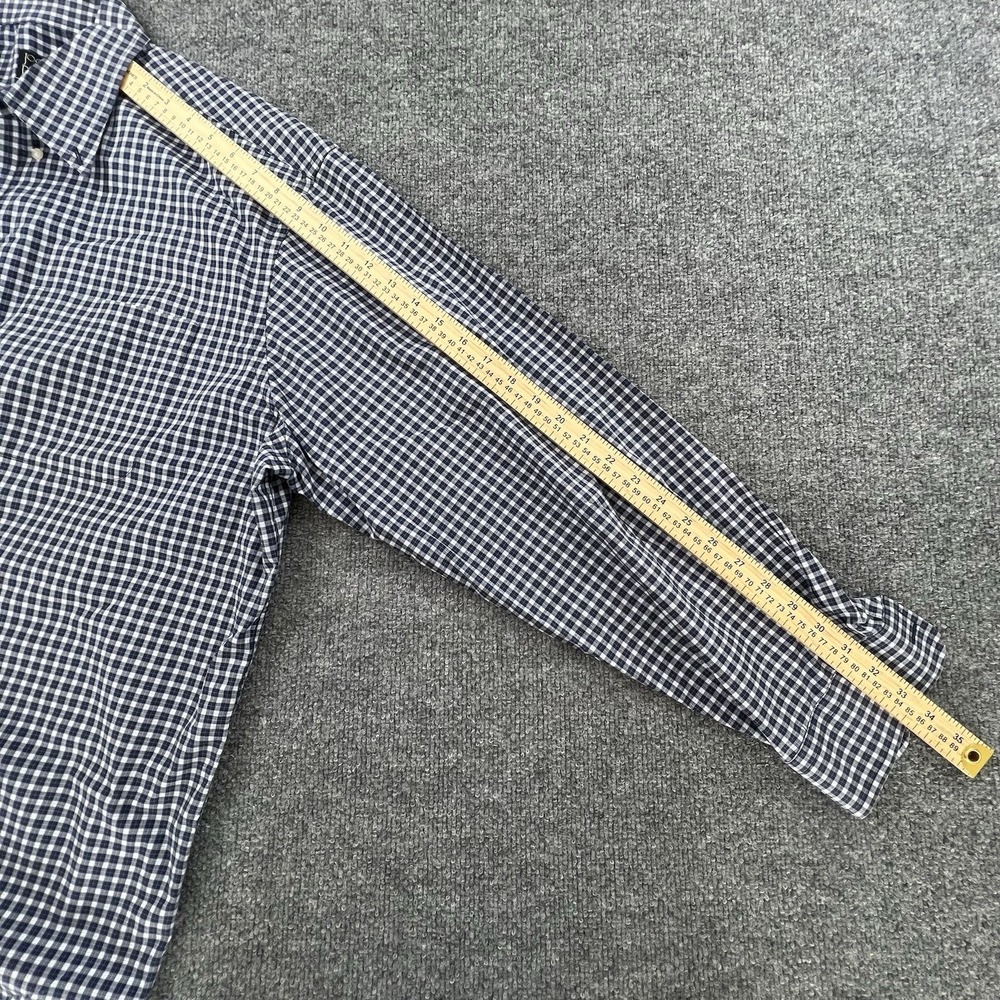 Jos. A. Bank Executive Collection XXL Navy White Gingham Check Button Down Shirt - Picture 4 of 6